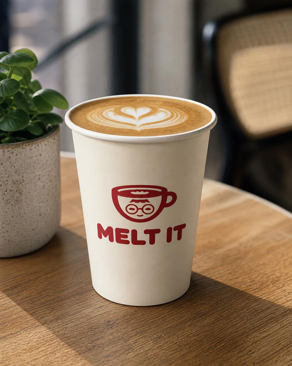 Specialty flat white with latte art