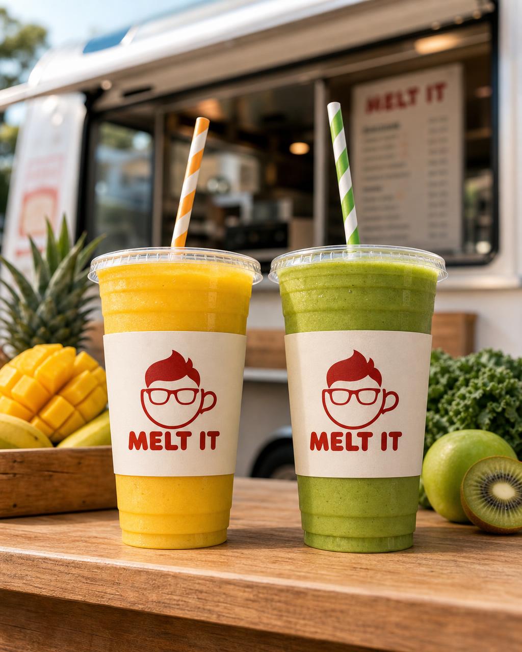 Fresh mango and berry smoothies